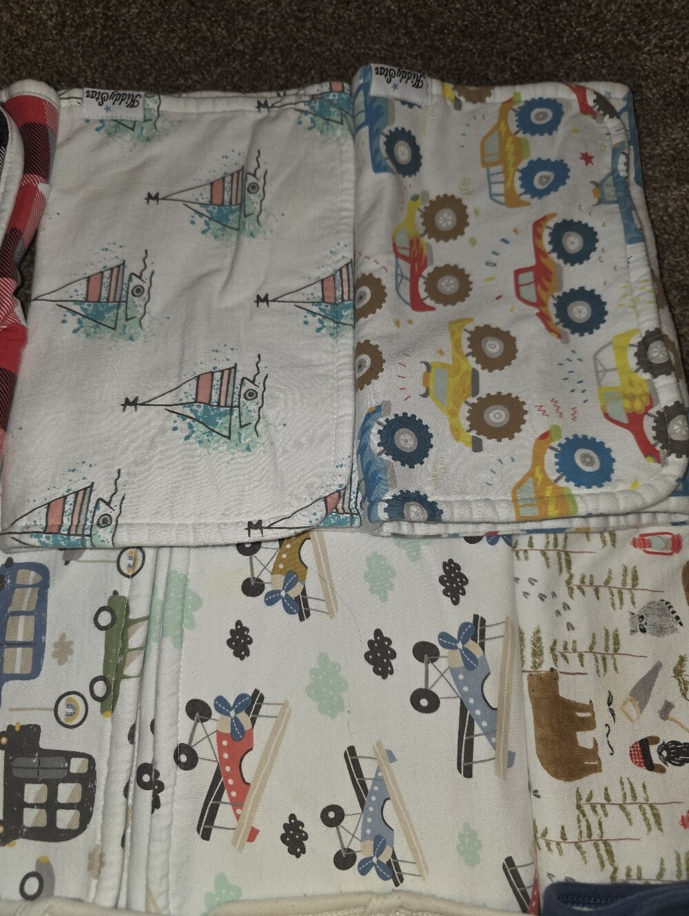 Lot Of 11 Burp Cloths - Picture 3 of 5